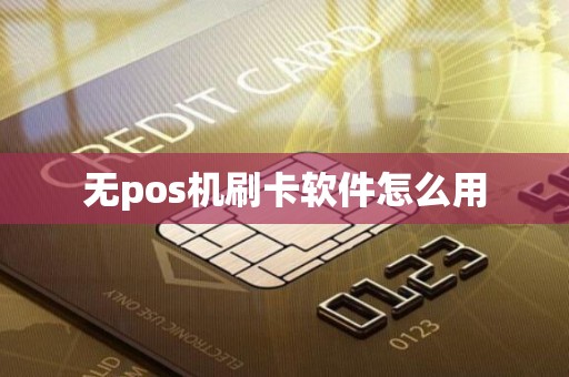 无pos机刷卡软件怎么用