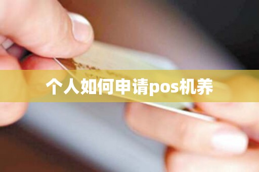 个人如何申请pos机养