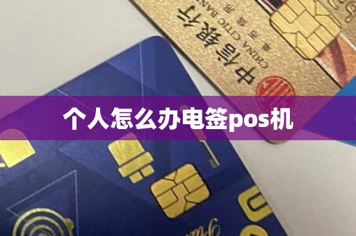 个人怎么办电签pos机