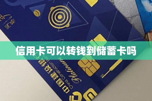 信用卡可以转钱到储蓄卡吗